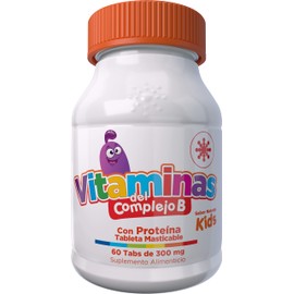 Essential Nutrition, Vitamina Kids (Complejo B) 60 Tabletas masticables de 300 mg
