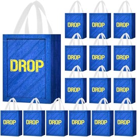 Sunnymove 24 Pcs Video Game Party Military Supply Loot Drop Blue Goodie Bags Battle Gaming Gifts Bags with Handles Reusable Non Woven Foldable Candy Handbag for Birthday Party Favors Decorations