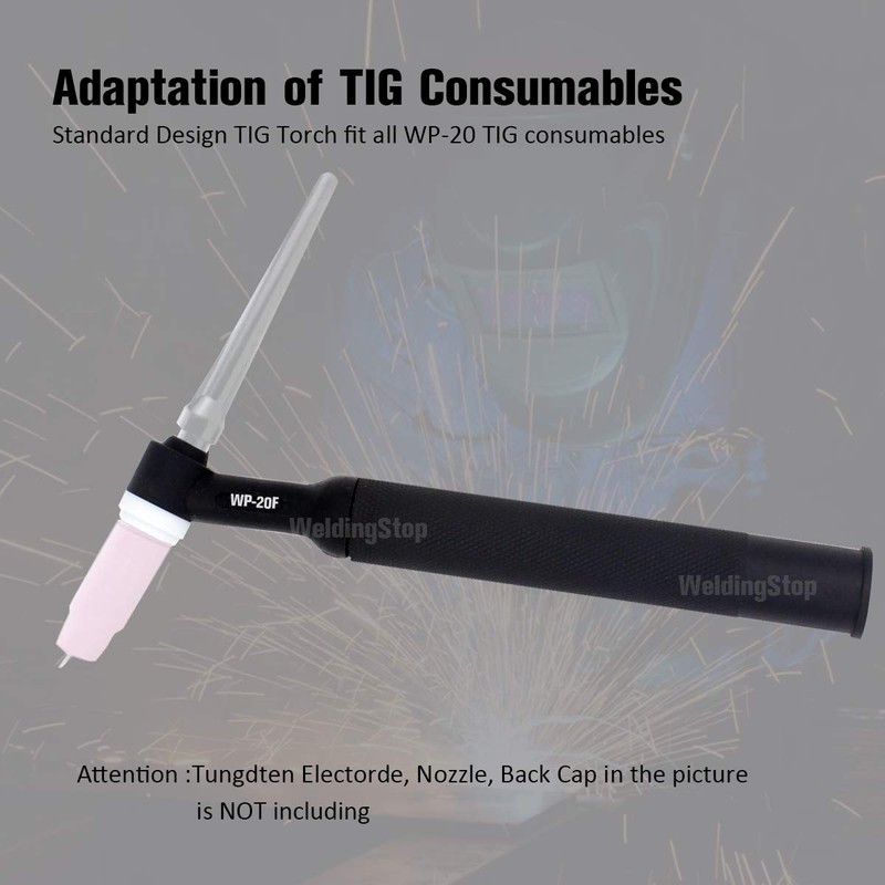 PLAXCON Flexible Torch Body WP-20F TIG Welding Torch Head Water-Cooled