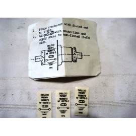 Reproduction Voltage Regulator Capacitor Decal, Pkg of 3 # 1926873. New. 1953-1955 Corvette