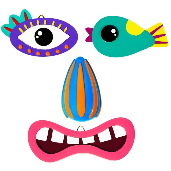 Exasinine Tree Face Decor, 4 Pcs Resin Tree Art with