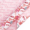 LeZakaa Reversible Christmas Wrapping Paper - Jumbo Roll - Pink