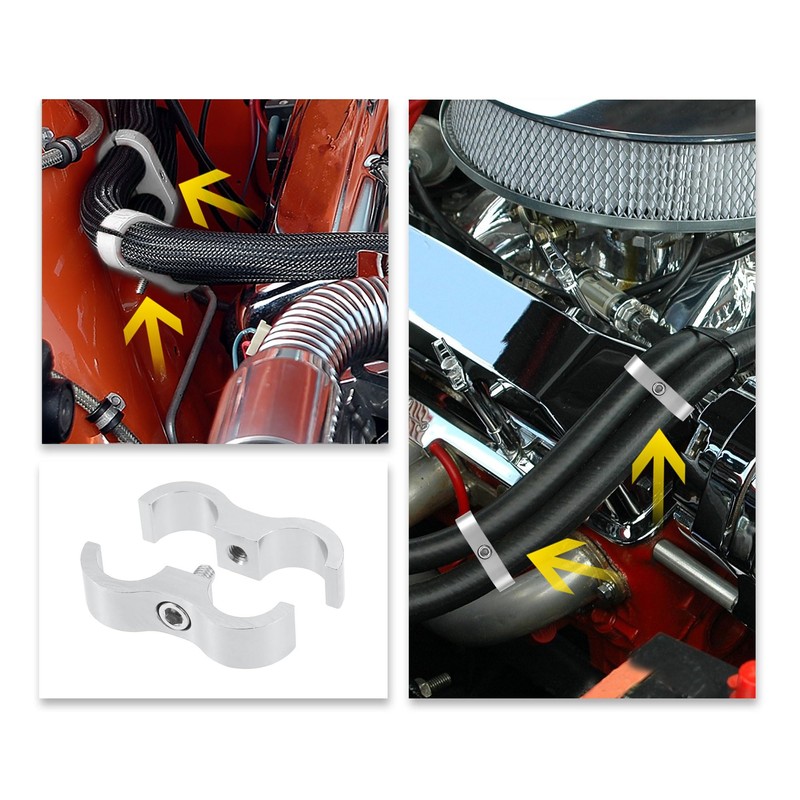 X AUTOHAUX 5 Pcs AN8 Hose Separator Clamps Fuel Line