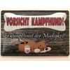Metal Sign 20 x 30 cm with German Text "Vorsicht