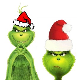 XNHIU 2Pcs Christmas Green Monster Car Sticker Green Hair Monster Car Sticker Funny Car Windshield Decal Cartoon Decoration for Car