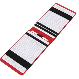 KOFULL Golf Scorecard Holder Popular Leather Golf Scorecard and Yardage Book Holder Pocketbook Tracking Card Holder free send 2PCS golf score cards (black)