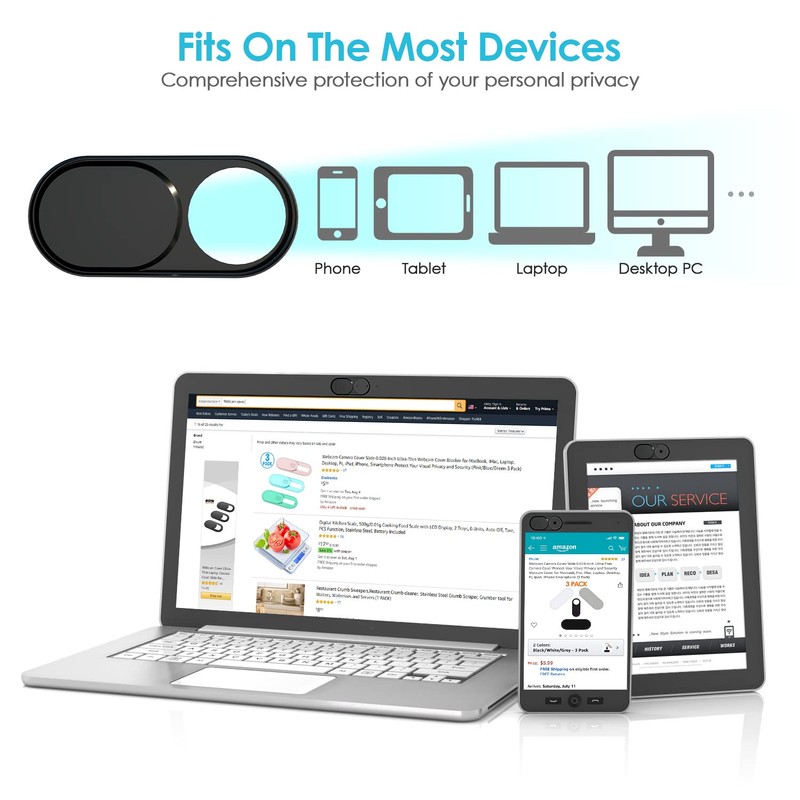 Laptop Camera Cover Slide, 0.027 Inch Ultra-Thin Metal Camera Privacy