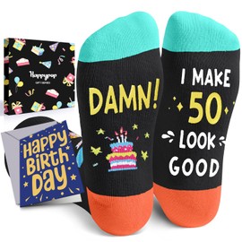 HAPPYPOP 50th Years Old Birthday Gifts - Gifts for Guys in Their 50s, 50th Birthday Socks for Men Women, Gift Ideas for 50 Year Old Man Woman