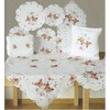 Tablecloth 30 x 45 cm Oval Champagne Butterflies Red Colourful