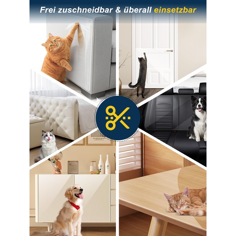 Sofa Scratch Protector 30cm x 500cm - Extra Long Clear