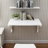 MM MELISEN Wall Mounted Folding Table, 29.5"L x 19.6"W, White,