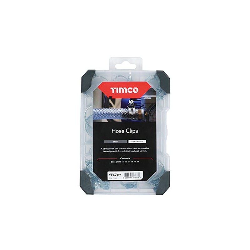TIMCO Hose Clips Mixed Tray - 25pcs