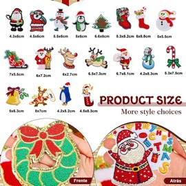 26 piezas Navidad Parches Tema, accesorios de bricolaje, Parches para planchar, Material de Costura para chaquetas, sombreros, mochilas, jeans, paquete, Decoración de interioresel