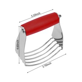 Dough Blender Heavy Duty Pastry Cutter Stainless Steel Butter Cutter Professional Baking Tool For Mixing Flour Butter (Red)