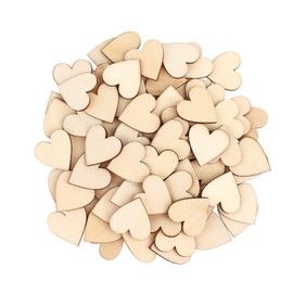 Giantree Pack of 100 4 cm Wooden Hearts for Labelling, Heart Decoration Wooden DIY Craft Wooden Hearts Untreated Unpainted Wooden Hearts Labelling for Table Decoration Wedding Birthday Christmas (4