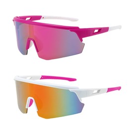 NIDHFG 2 Pieces Of Cycling Glasses, Windproof Glasses, Sports Sunglasses, Stylish Sunglasses, Outdoor Equipment.