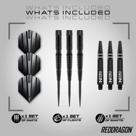 RED DRAGON Razor Edge Extreme 21 Gram Professional Tungsten Darts Set with Flights and Stems
