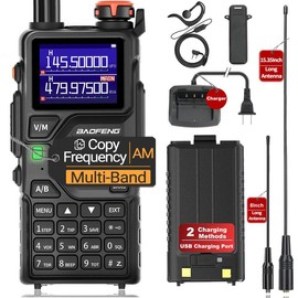 BAOFENG K5 Plus High Power 10W Ham Radio Long Range AM FM Walkie Talkie Rechargeable Wireless Copy Frequency NOAA Portable Two Way Radio for Outdoor Sports Hunting Hiking Car Survival Gear Family Trip - K5 Plus: K5 Plus with 771 Antenna Set
