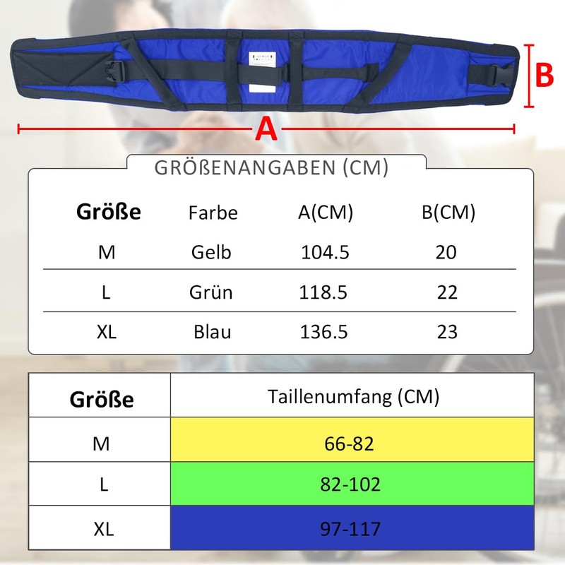 Ehucon Transfer Belt Gear Belt for Seniors, Transfer Belt with