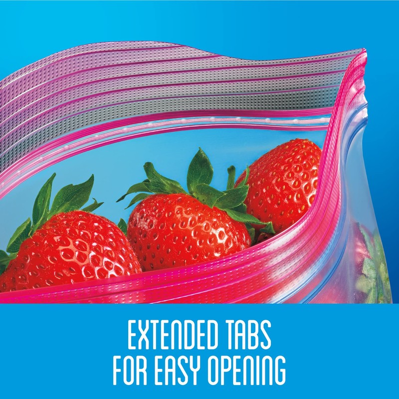 Ziploc Quart Food Storage Bags, Grip 'n Seal Technology for
