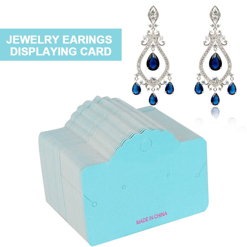 100pcs Blue DIY Jewelry Earring Ear Studs Hanging Display Hang