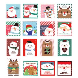 16 Pack Mini Christmas Greeting Cards & Envelopes, Cute Stweety Small Size 4"x 3.5" Merry Christmas Greeting Cards Festival Color (Pack of 16)