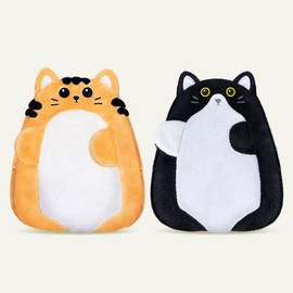 <For Mom> 10"2.2 lbs Fat Cat Microwave Heating Pad, Tuxedo Cat & Ginger Cat Heating Pad, Flaxseed Washable, Period Must Have, Gift Ideas - Color: Bundle 3