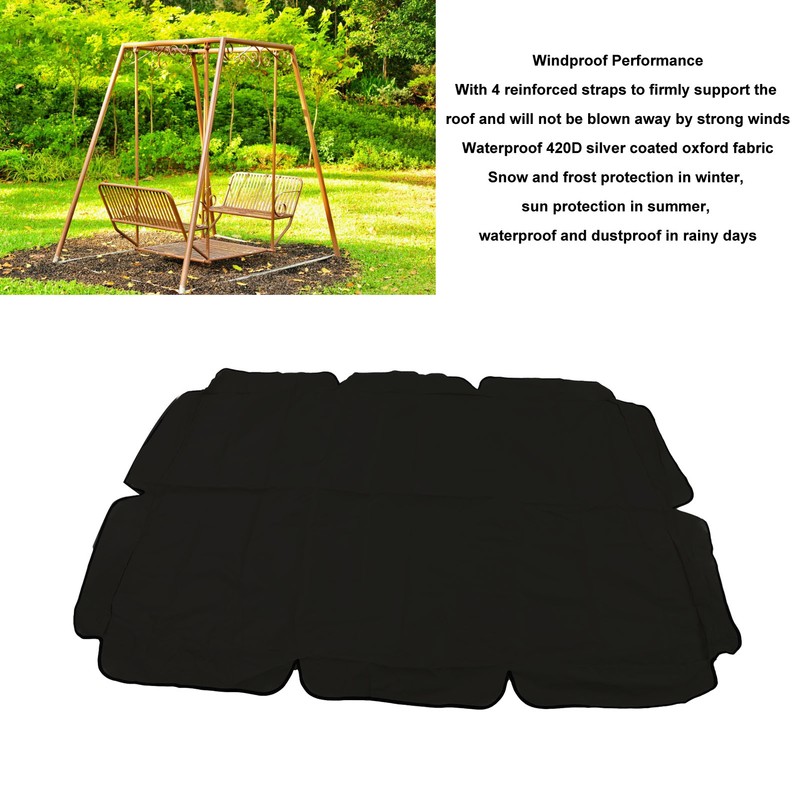 Waterproof Outdoor Swing Canopy Replacement 420D Silver Coated Oxford Fabric