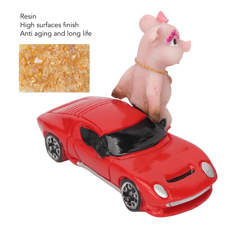 Pig Statue UV Resistant Coating Handcraft Resin Pig Figurine Red
