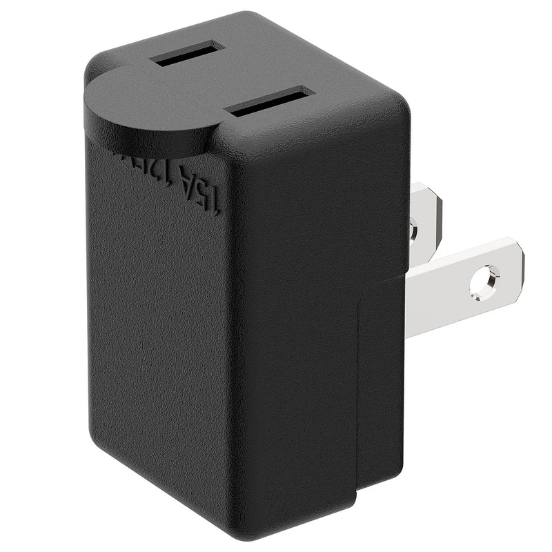 Right Angle Adapter,2-Prong 90 Degree Upward Angled AC Adapter, Polarized