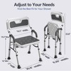 Foldable Shower Chair for Inside Shower with Arms and Back,