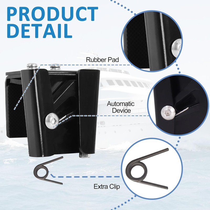 Pontoon Fender Clips for Square Rails, Mental Pontoon Boat Bumpers