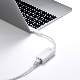 Sanwa Supply LAN-ADURCM Gigabit Compatible USB Type C LAN Adapter (for Mac) White