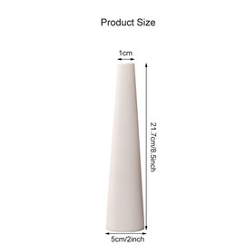 Small Ceramic Bud Vase Tall Conic Flower Single Stem Vases Black Vase Home Decorative Floral Centerpiece for Wedding and Office (White)