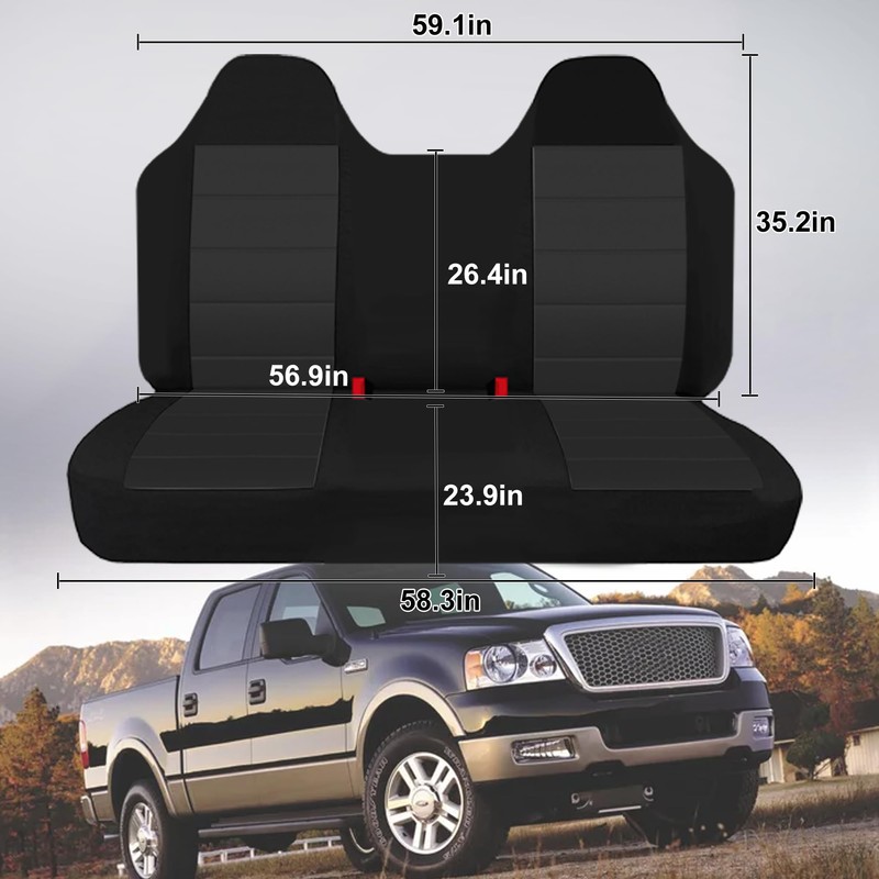 runfider Thickened Oxford Cloth Front Solid Bench Seat Covers with