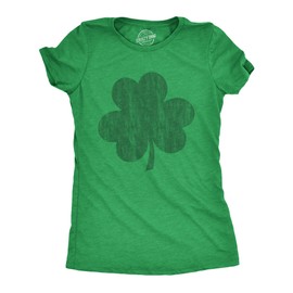 Womens Distressed Clover T Shirt Cool St Patricks Day Vintage Shamrock Awesome Graphic Tee Funny Womens T Shirts Saint Patrick's Day T Shirt for Women Green M