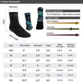 pdodo Premium Neoprene Socks for Men and Women - 3mm Warmth, Slip Resistance and Durability for Diving, Snorkeling, Surfing and More Ultimate Water Sports Comfort, Starry sky blue, XXL