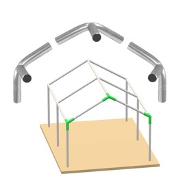 Canopy Fittings Frame Set 1-3/8" High Peak Connectors 3 Way, 4 Way Set 3/Pack, Carport Frame Shed Shelter, Without Poles (3-Way)