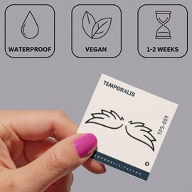 Whimsical Tattoo Wings | Temporalis® | Ephemeral, Vegan and Waterproof Tattoo - EU Certified Cosmetics - Lasts 1-2 Weeks