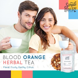 Simple Loose Leaf Blood Orange Herbal Tea - Caffeine-Free, Organic Loose Leaf Herbal Tea | Light & Earthy Citrus Flavor | All-Natural, Hand Packaged in USA, 4 oz