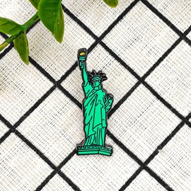 Statue Of Liberty Enamel Pin - Theme Series - Enamel Lapel Pin - Plated Badge for Clothing, Bags, and Lanyards