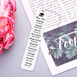 Graduation Bookmark Gifts for Him Her, College High School Graduation Gift for Boys Girls, 2025 Christian Graduations Gifts Bulk, Senior 2025, Class of 2025 Gift Bookmark, Bible Verse Bookmarks