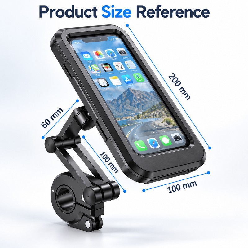 Waterproof Phone Mount for Motorcycle & Bike Navigation – 360°