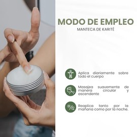 Rusens - Manteca de Karité 100% Pura Orgánica. Excelente Regenerante Natural, Extra humectante, Mejora la Elasticidad de la piel, humecta a profundidad y previene Estrías.