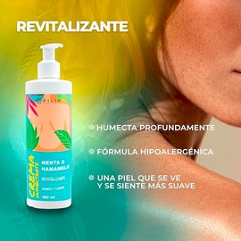 Crema Revitalizante de Menta y Hamamelis | Sensación Refrescante y Confort en Piernas y Piel Cansada | Hidratación Ligera | 360 ml