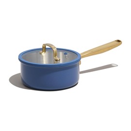 CAROTE 2Qt Stainless Steel Saucepan, Non-Toxic Cookware Set with Lids,Outer Ceramic Layer,Small Cooking Pot, Even Heating, Fits All Stoves,Oven & Dishwasher Safe,Blue