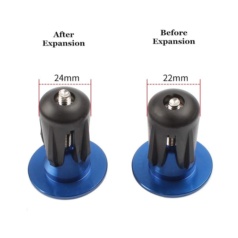 1 Pair Aluminum Bike Handlebar End Plugs, Expanding Locking Bar