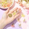 DanLingJewelry 60Pcs Colorful Acrylic Flower Leaf Pendants Delicate Lily Floral