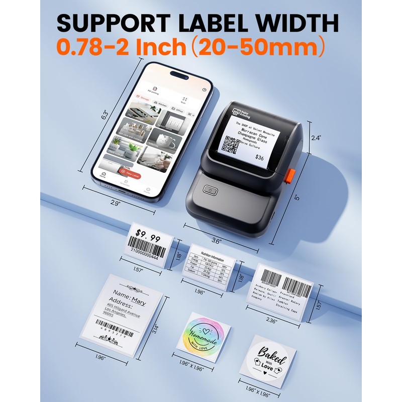 Label Maker Machine with Tapes, Sticker Printer M100 Address Label