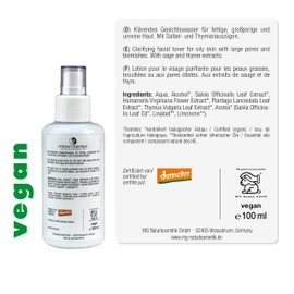 Martina Gebhardt Salvia Tonic (100 ml) • Purifying Facial Toner for Oily & Blemished Skin • Toner Face with Organic Sage • Tonic for Pimples & Acne Prone Skin • Facial Tonic Natural Cosmetics (Vegan)